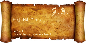 Foj Mózes névjegykártya
